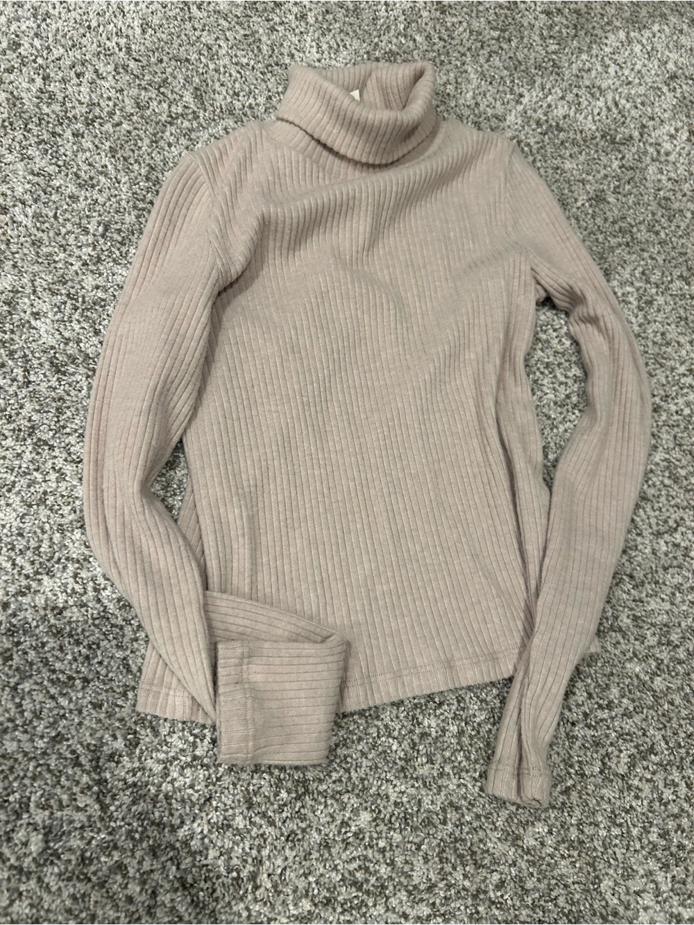 Babaton Ribbed Turtleneck Sweater - Light Taupe